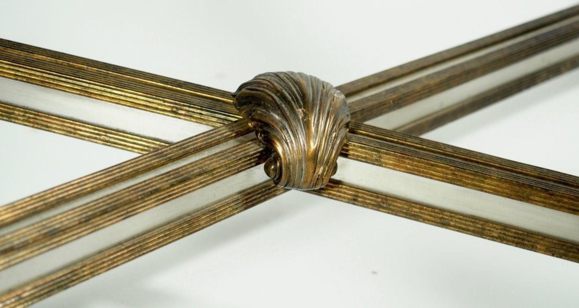 Table centrale/de canapé/de café Labarge en bronze et acier en vente 1