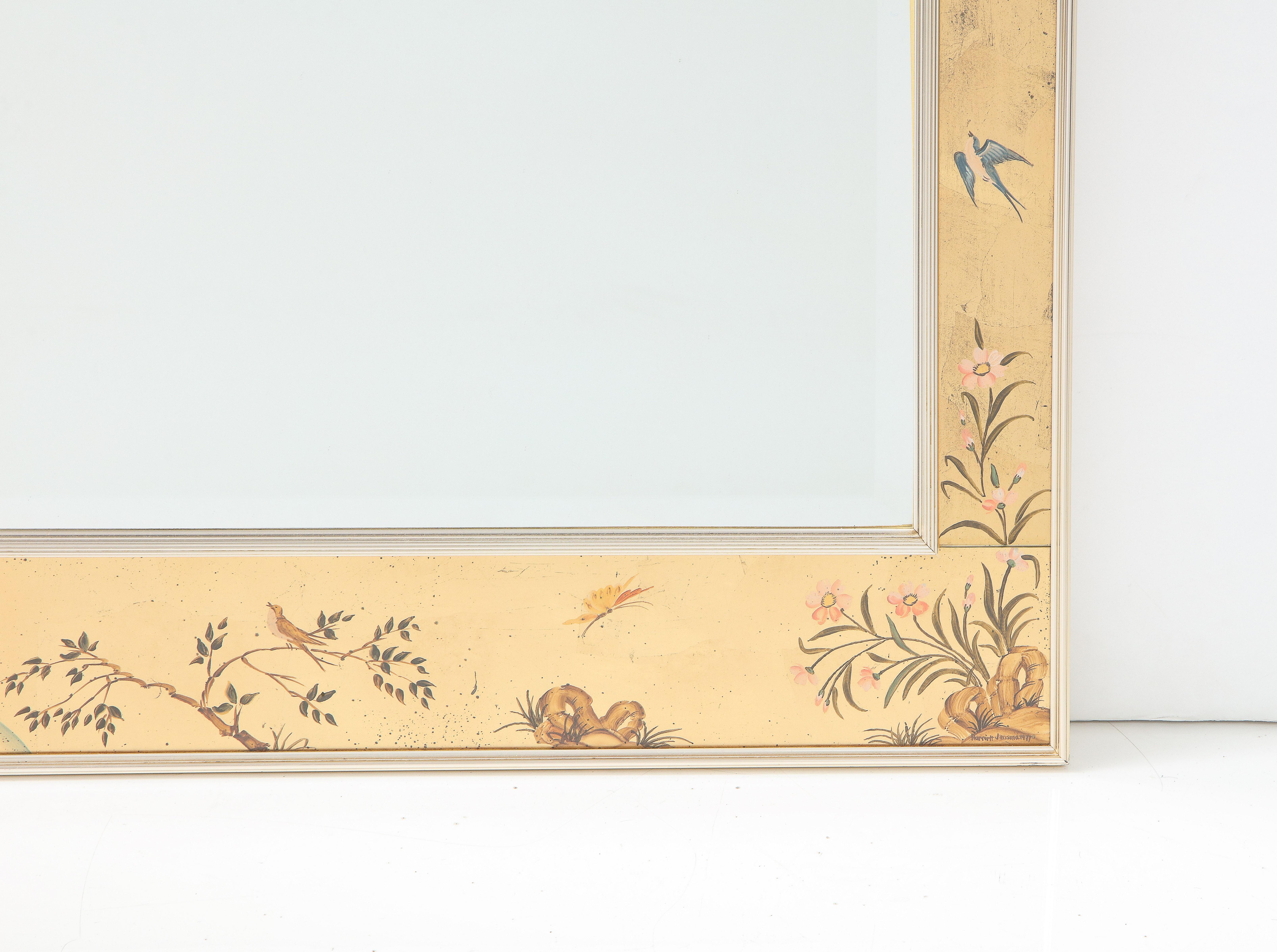 LaBarge Chinoiserie Gold Leaf Mirror  For Sale 1