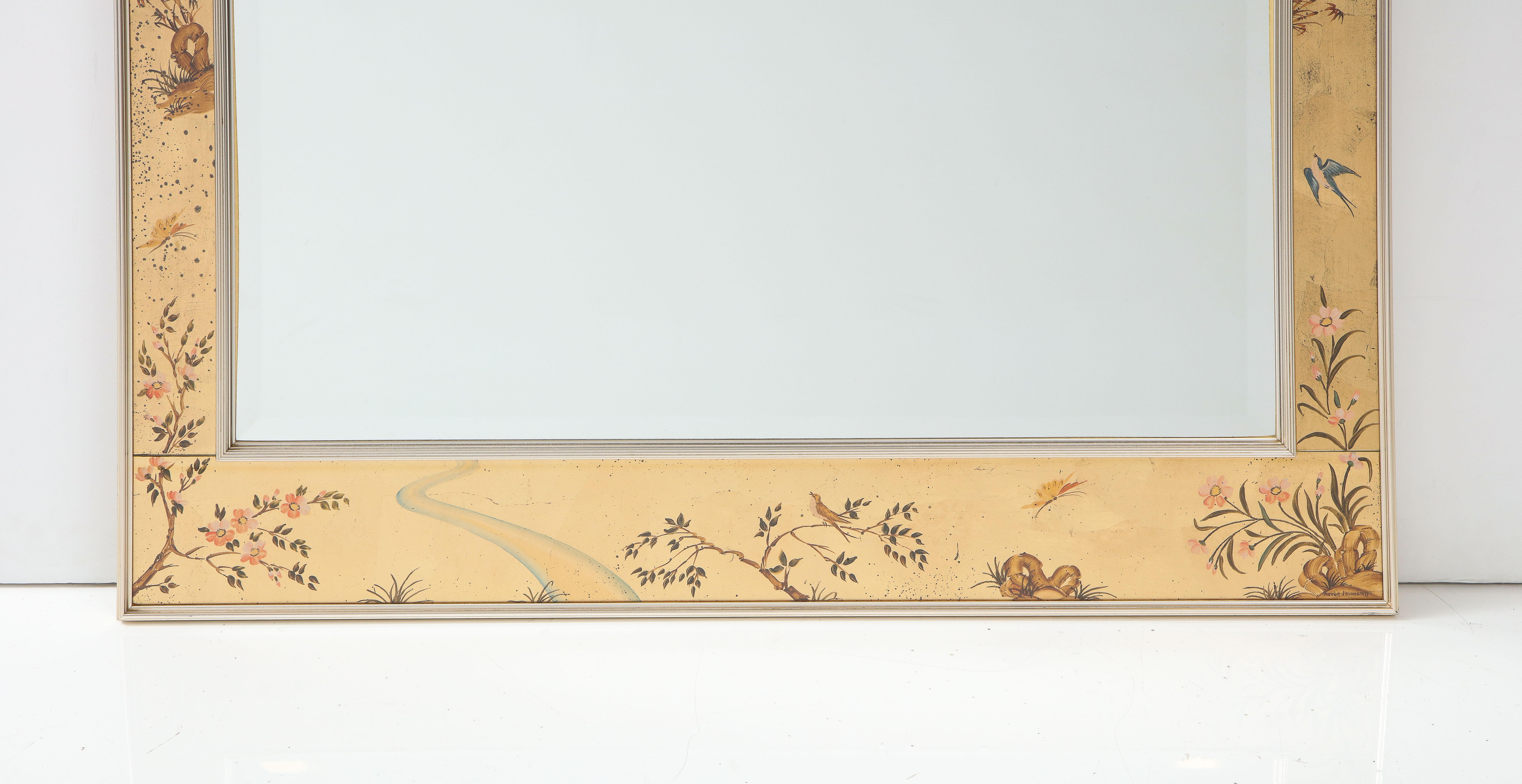 20th Century LaBarge Chinoiserie Gold Leaf Mirror  For Sale