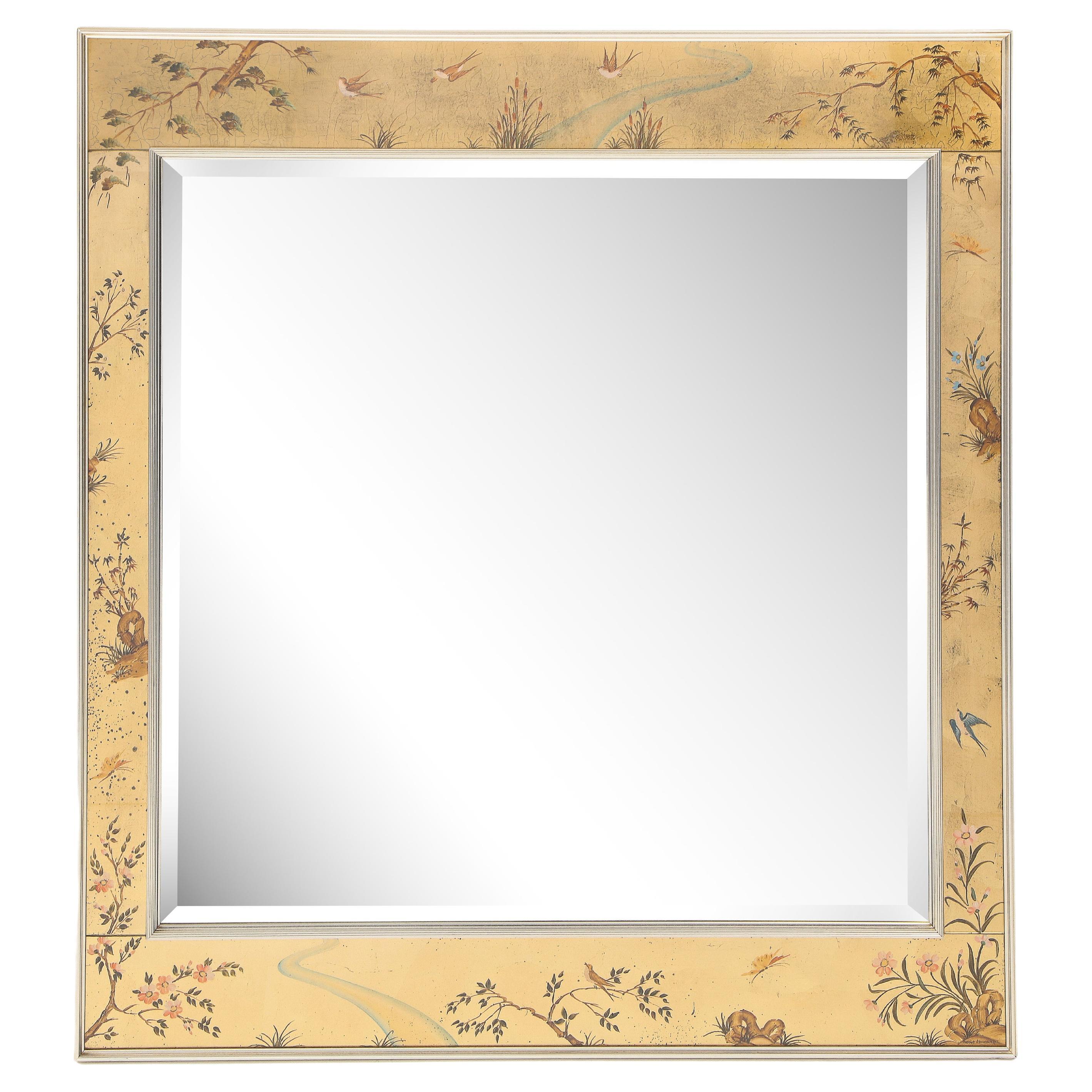 LaBarge Chinoiserie Gold Leaf Mirror 
