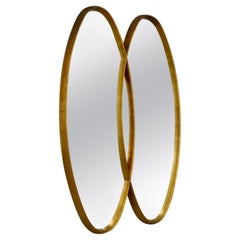 LaBarge Double Oval Bronze Giltwood Wall Mirror
