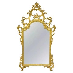 Labarge French Louis XV Rococo Style Gold Giltwood Large Console Wall Mirror