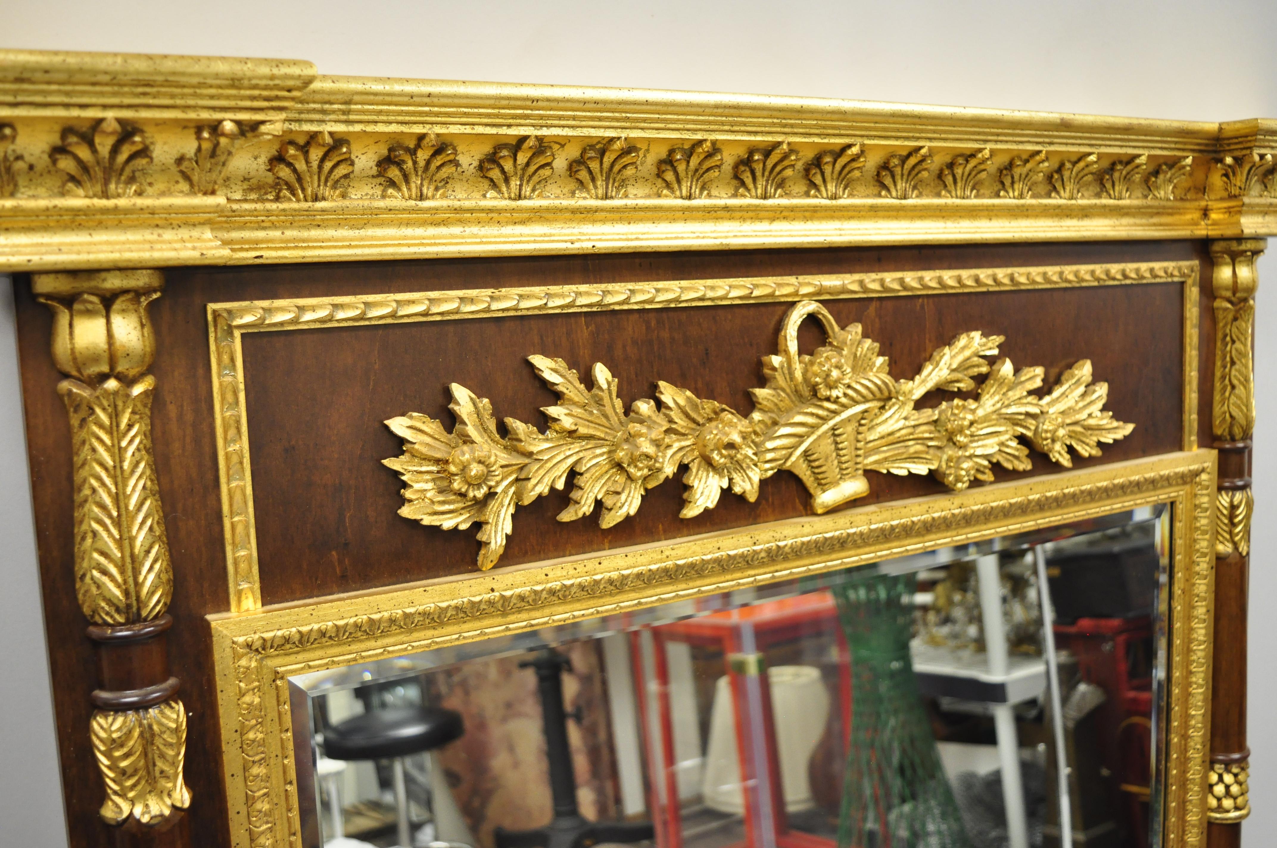 20th Century Labarge French Louis XV XVI Style Gold Gilt Italian Console Wall Pier Mirror