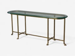LaBarge, German Modern, Brass, Glass, Console Table, Germany, 1970s