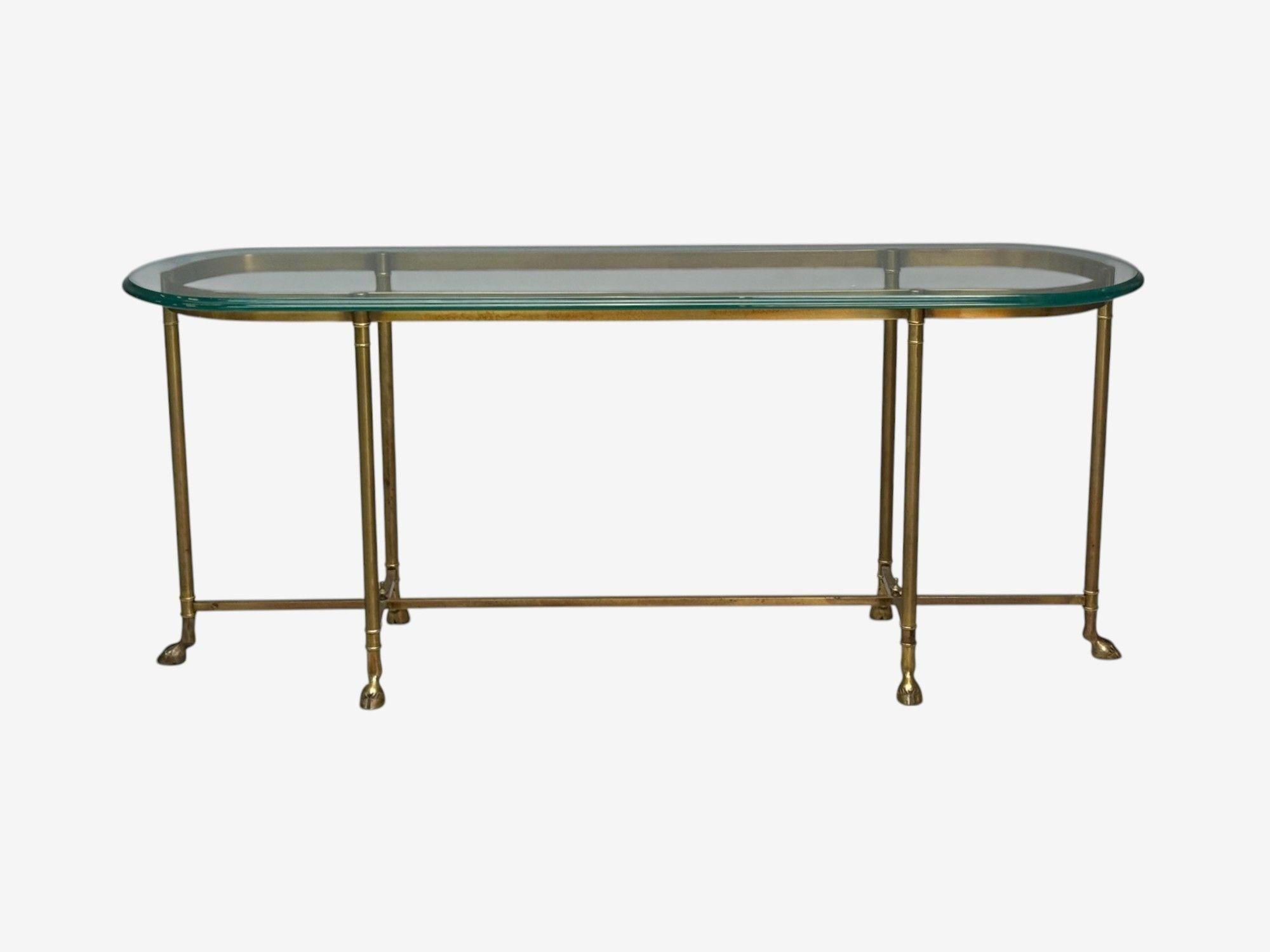 Mid-Century Modern LaBarge, German Modern, Brass, Glass, Console Table, Germany, 1970s