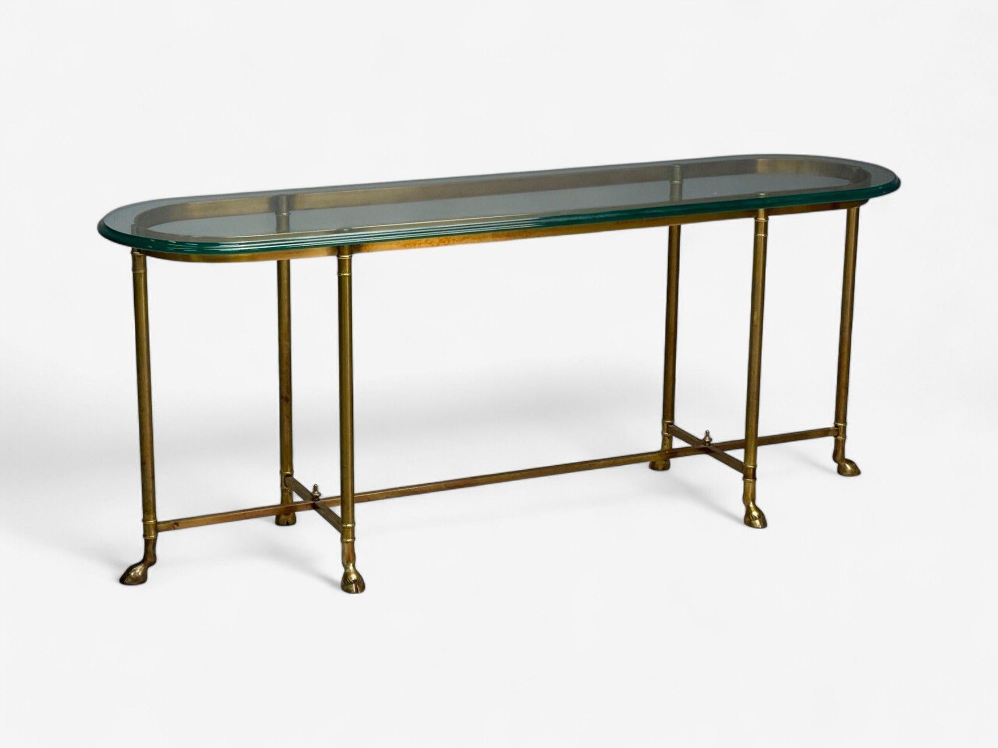 LaBarge, German Modern, Brass, Glass, Console Table, Germany, 1970s In Good Condition In Manhasset, NY
