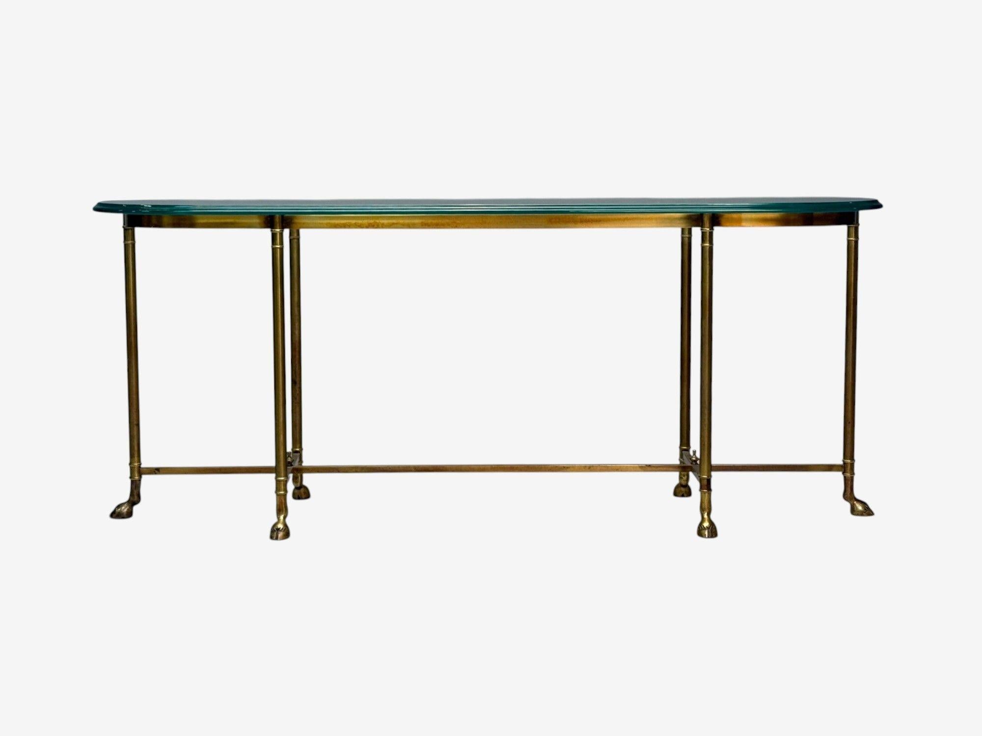 LaBarge, German Modern, Brass, Glass, Console Table, Germany, 1970s 1