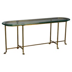 LaBarge, moderno alemán, latón, cristal, mesa consola, Alemania, años 70