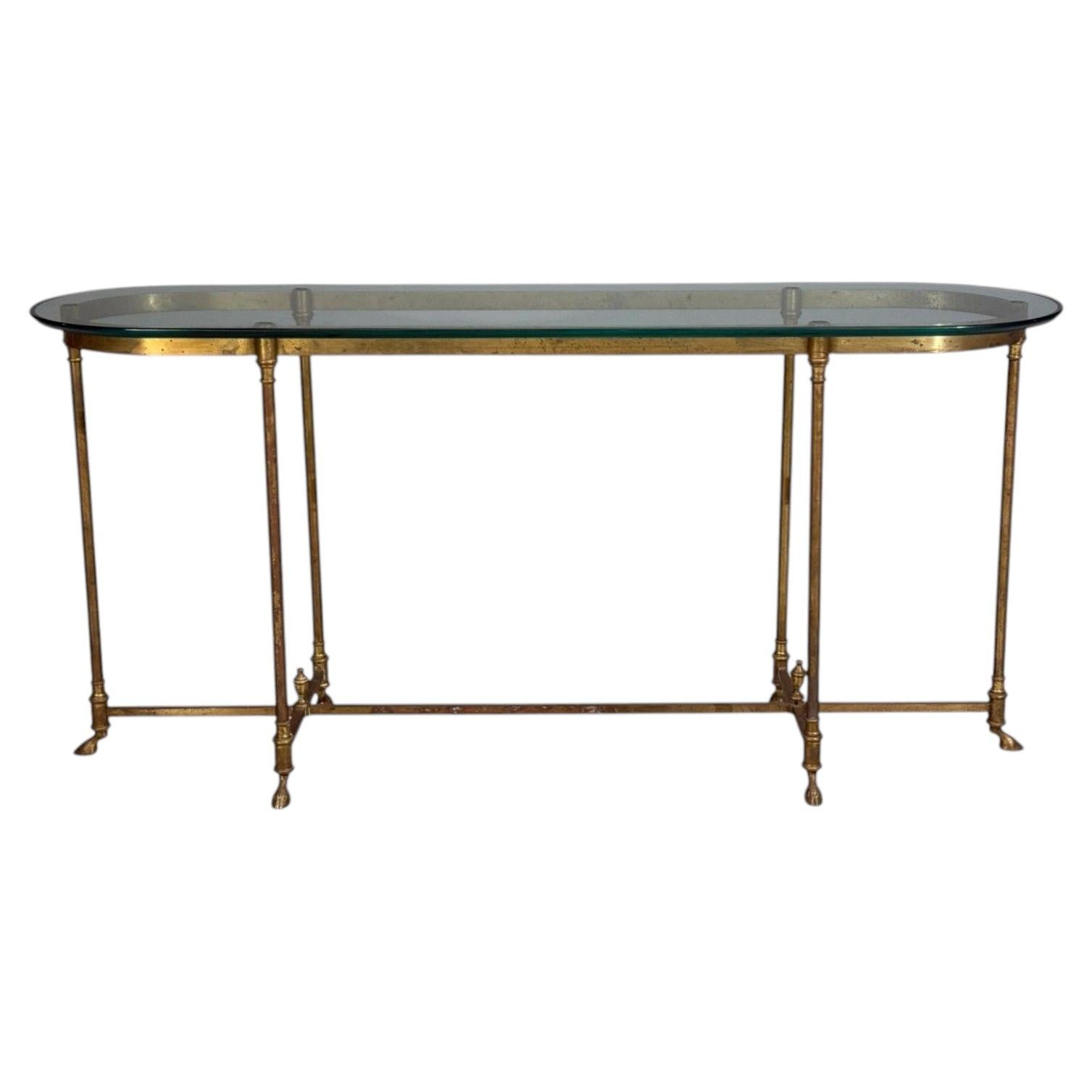 LaBarge, German Modern, Console Table, Brass, Glass, Germany, 1970s For Sale