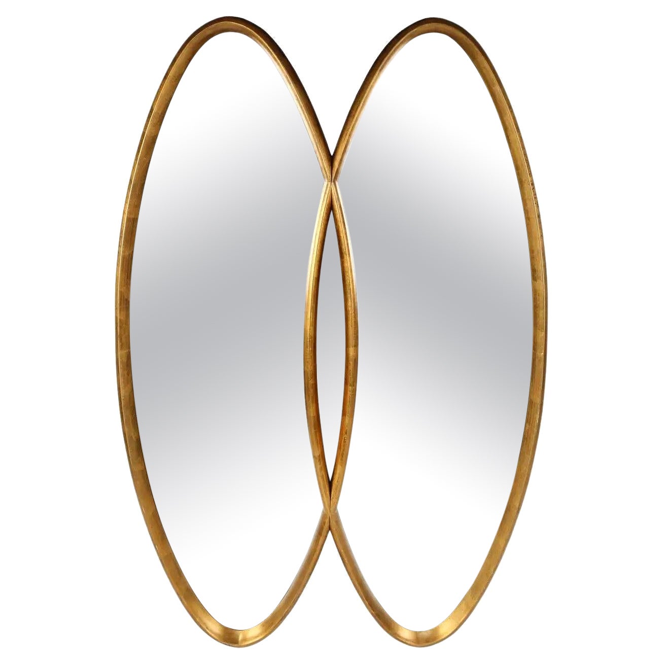 LaBarge Gilt Interlocking Double Oval Mirror