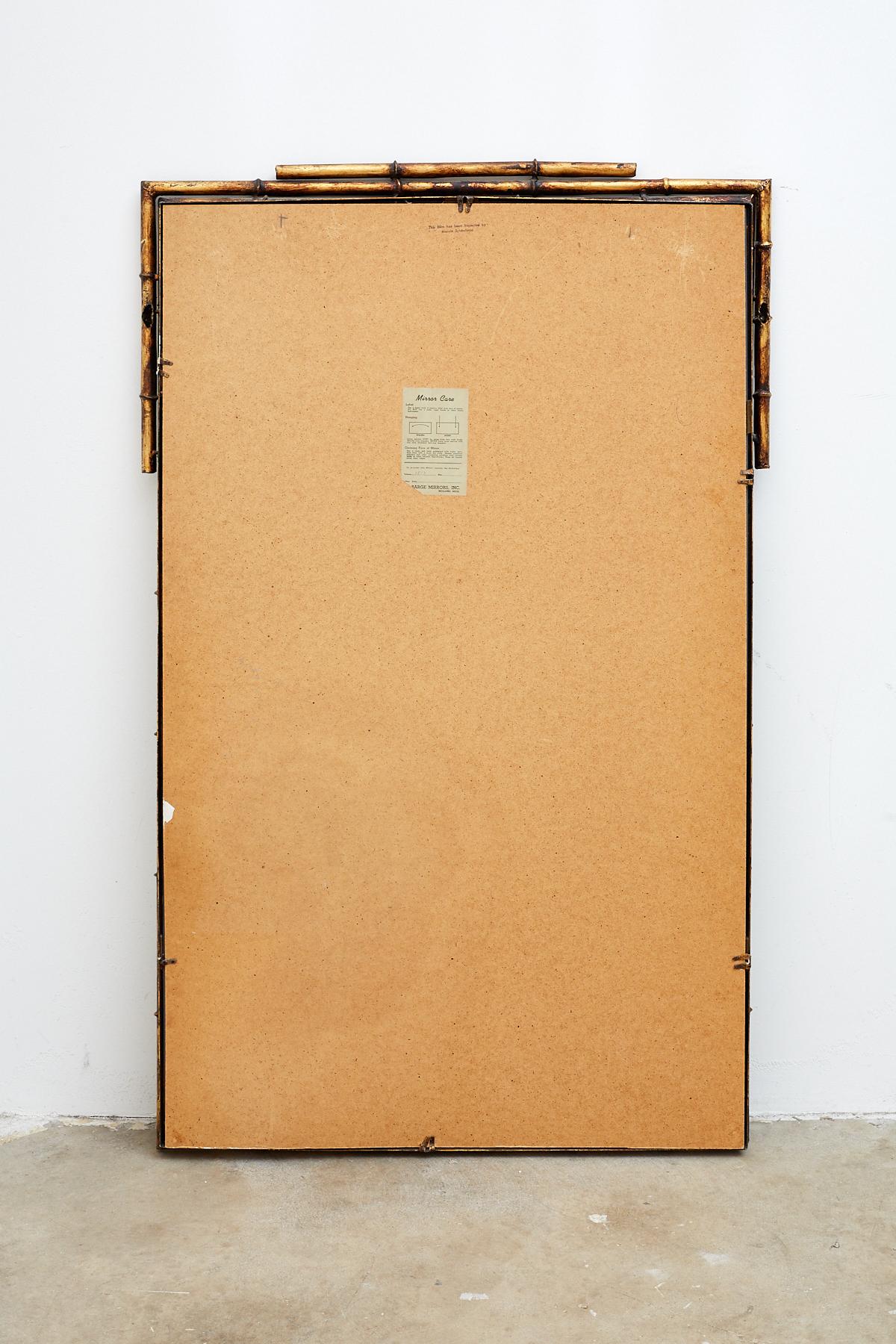 Labarge Gilt Iron Faux Bamboo Mirror 4