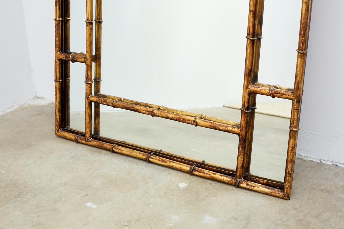 Labarge Gilt Iron Faux Bamboo Mirror 2