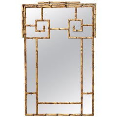 Labarge Gilt Iron Faux Bamboo Mirror