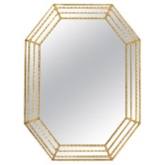 Labarge Gold Faux Bamboo Mirror