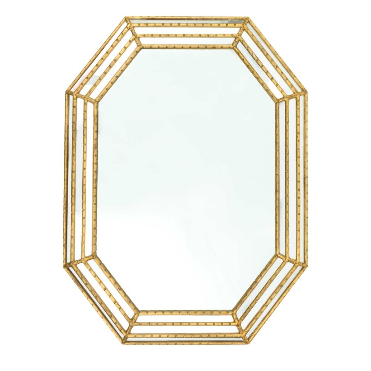 Labarge Gold Faux Bamboo Mirror