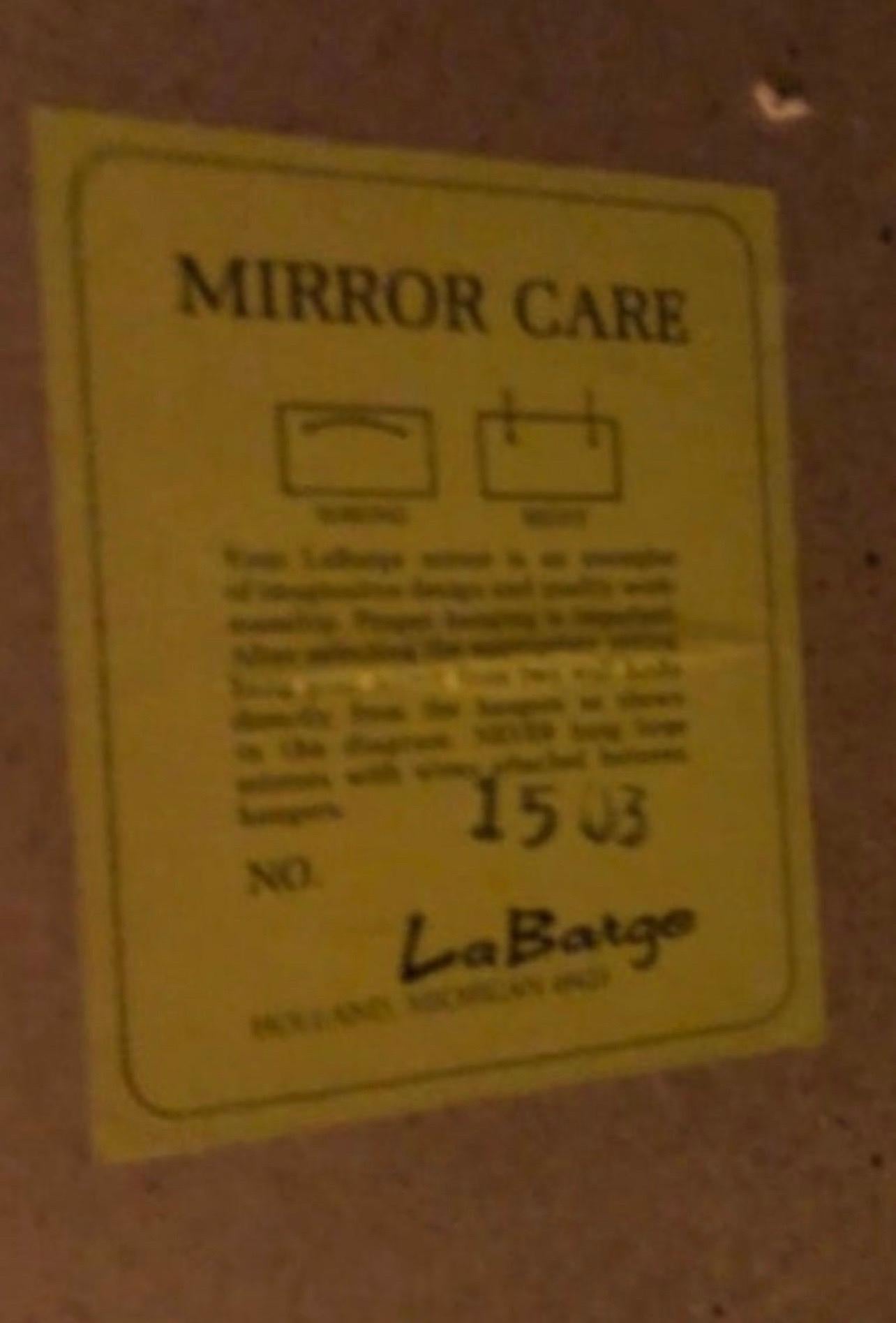 Miroir octogonal Labarge Gold Faux Bambou Bon état - En vente à New York, NY