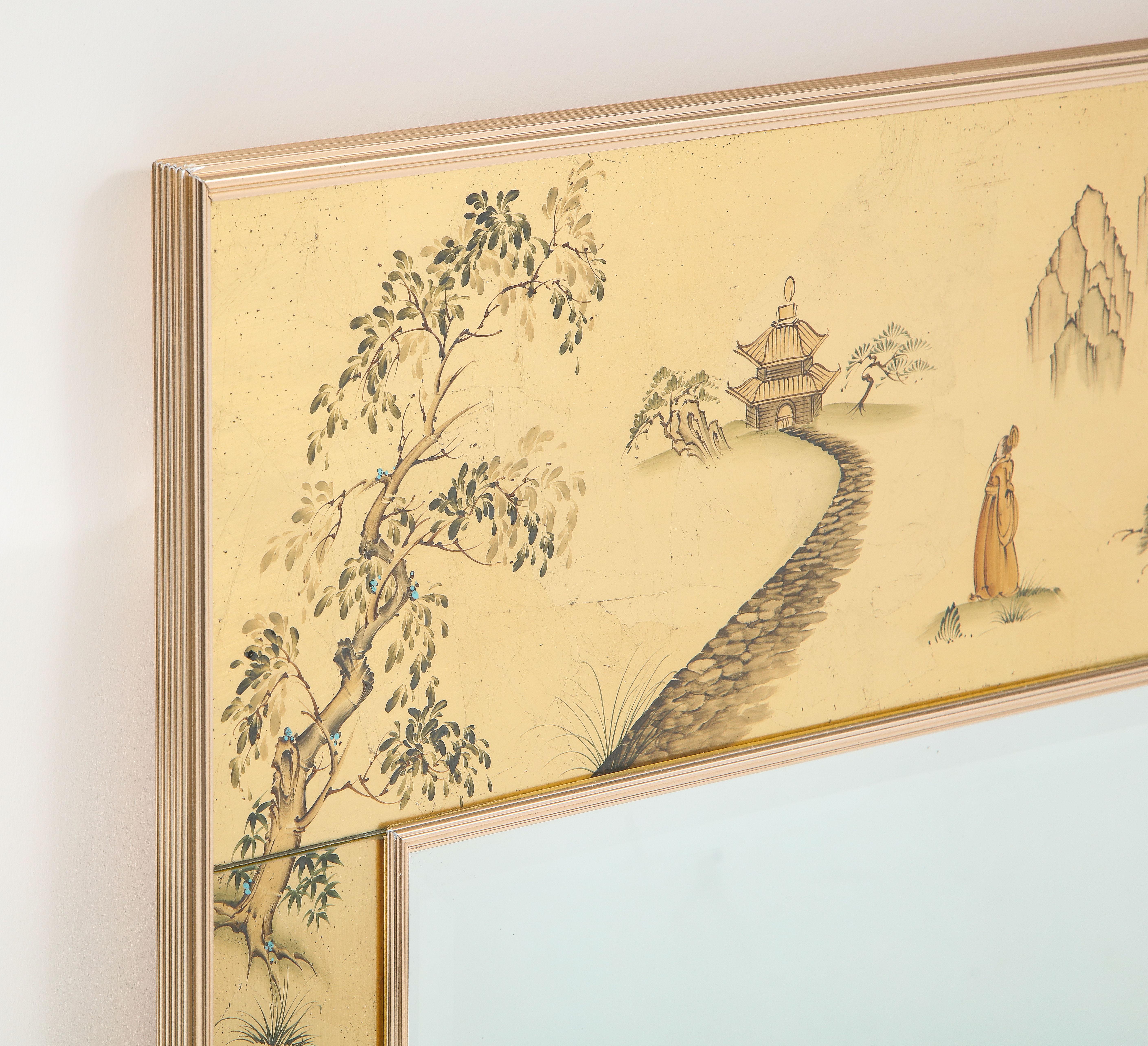 20th Century La Barge Gold Leaf Chinoiserie Mirror