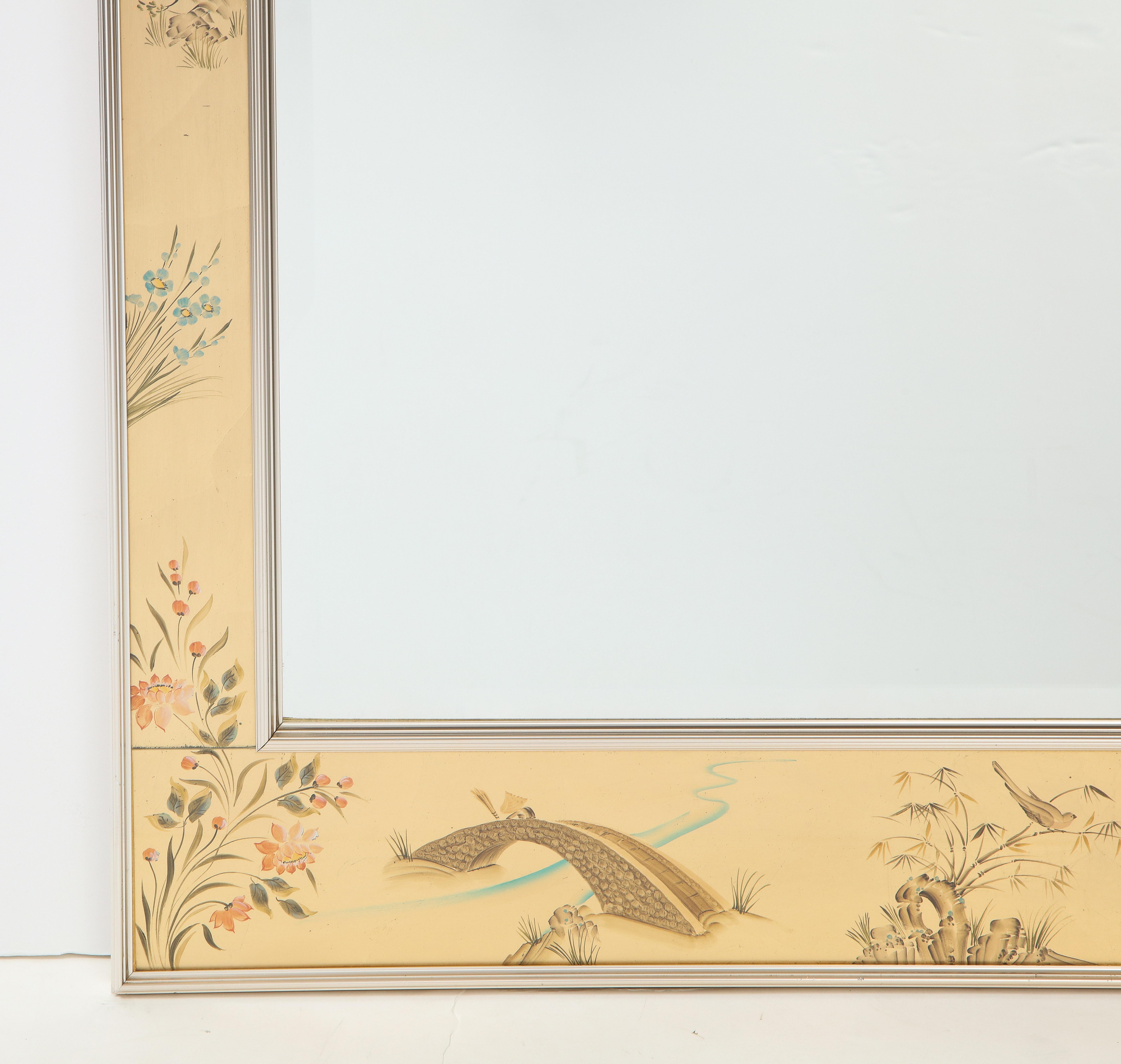 Métal Labarge Miroir Eglomise à feuilles d'or en vente