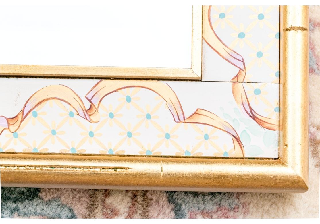 Dipinto a mano Specchio da parete dipinto a mano LaBarge in vendita