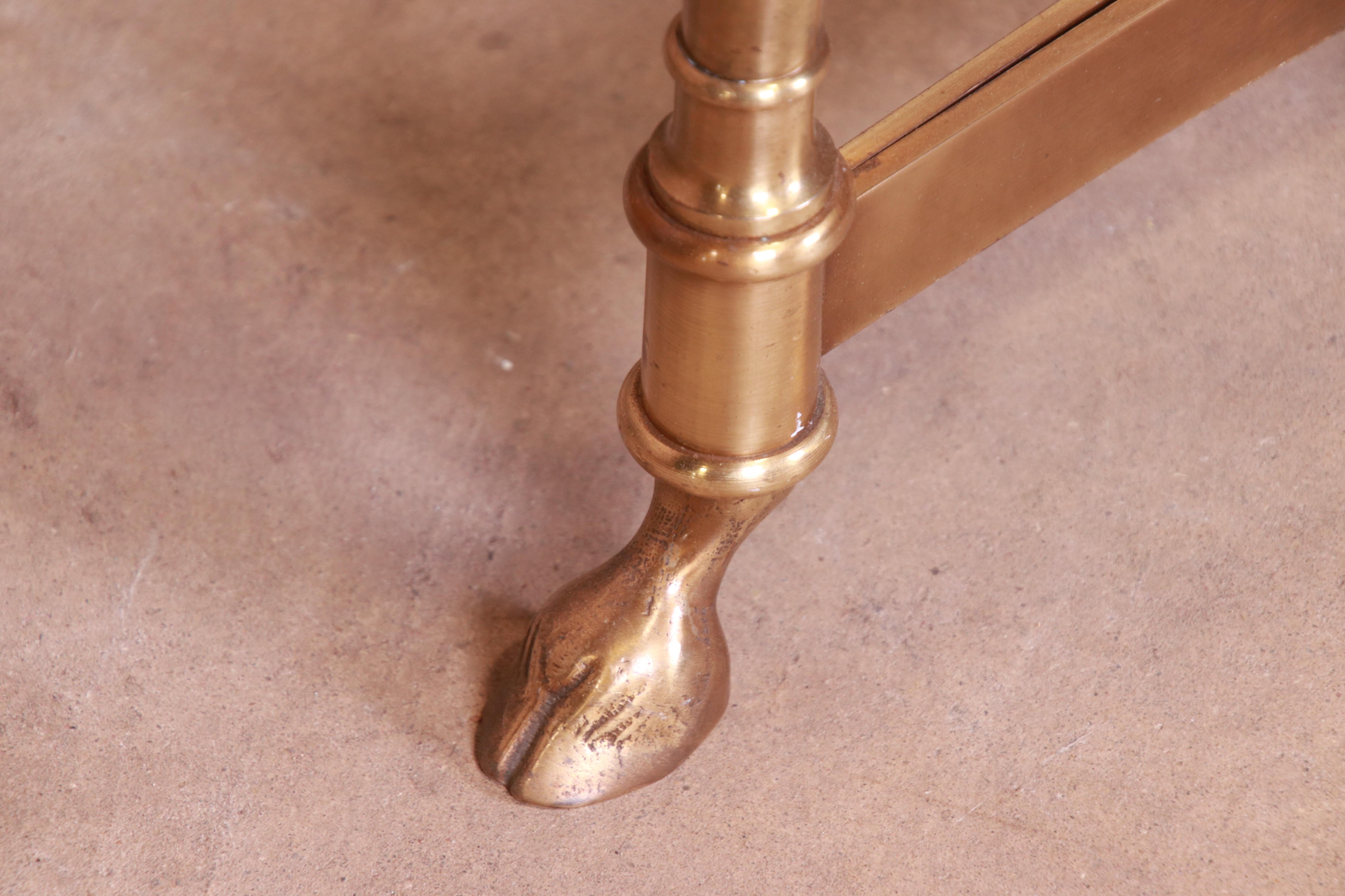 Labarge Hollywood Regency Brass and Glass Hooved Feet Cocktail Table, 1960s 2