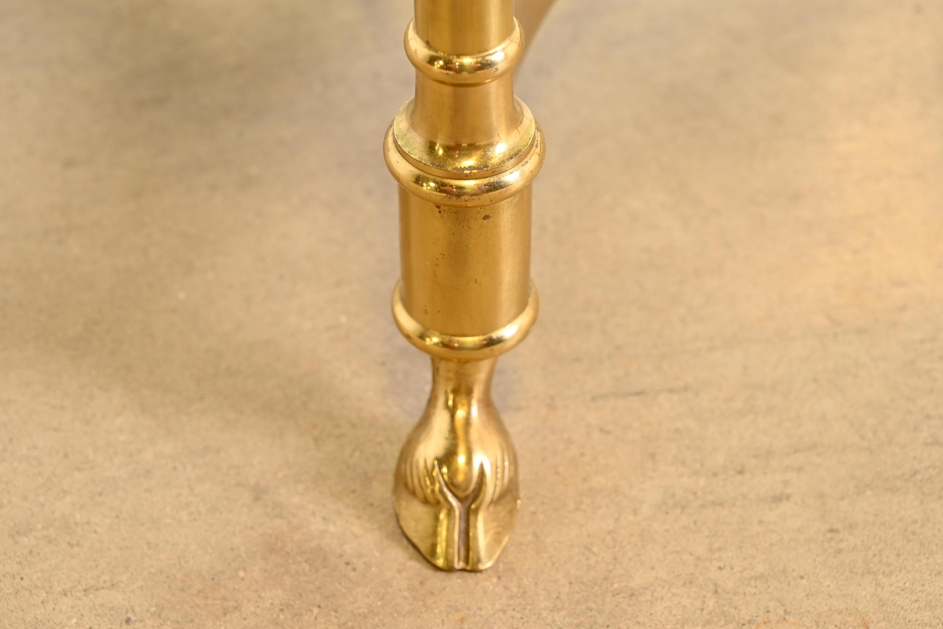 Labarge Hollywood Regency Brass and Glass Hooved Feet Cocktail Table, 1960s 3
