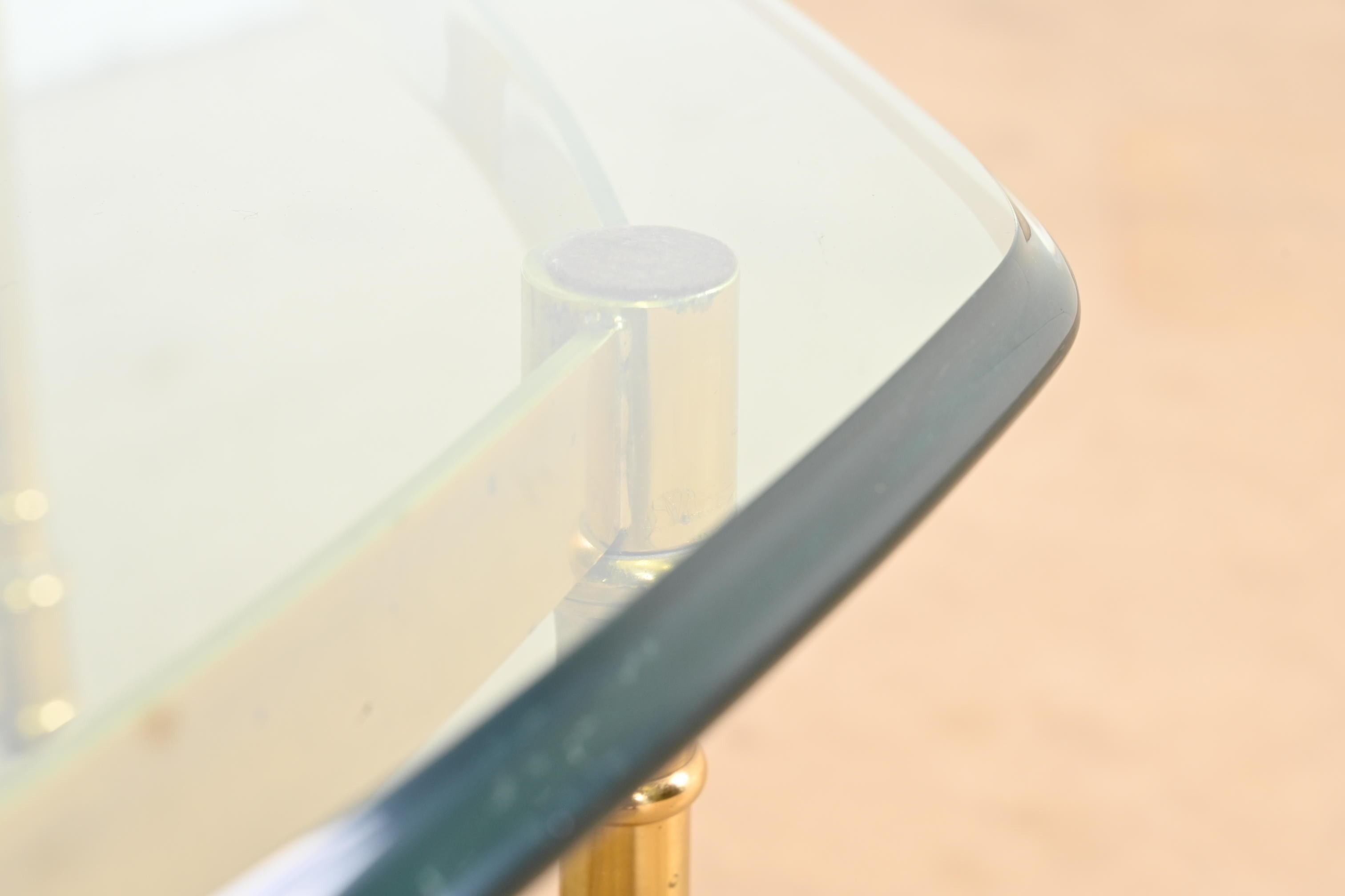 Labarge Hollywood Regency Brass and Glass Hooved Feet Cocktail Table, 1960s 4
