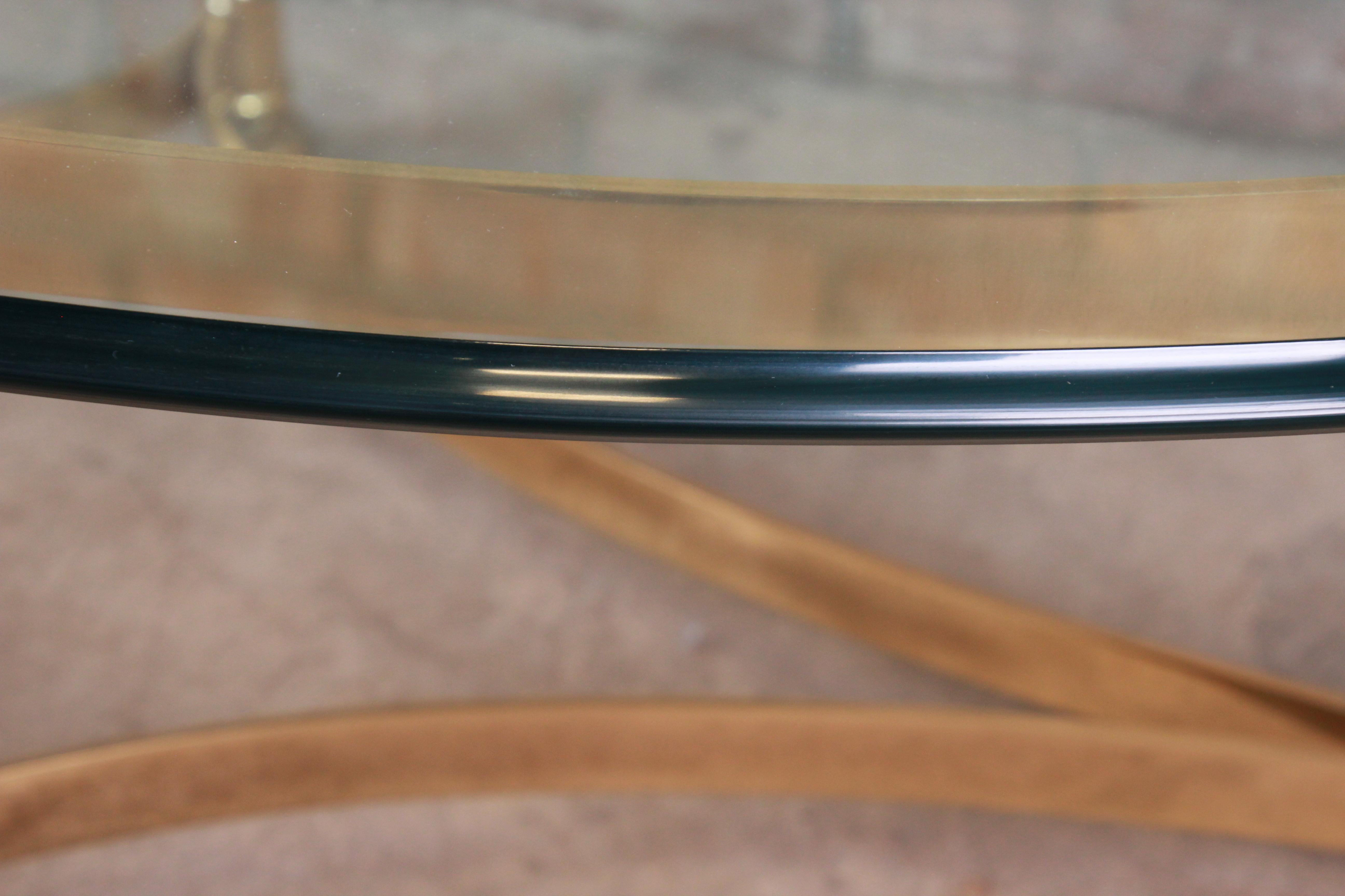 Labarge Hollywood Regency Brass and Glass Hooved Feet Cocktail Table 5
