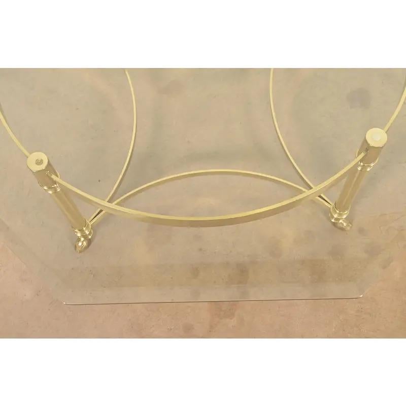 Labarge Hollywood Regency Brass, Glass Hooved Feet Cocktail Table, Circa 1960s For Sale 3