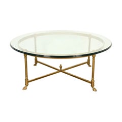 LaBarge Hollywood Regency Hooved Feet Cocktail Table  Circa 1960s
