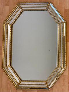 LaBarge Hollywood Regency Style Giltwood Mirror, Octagonal