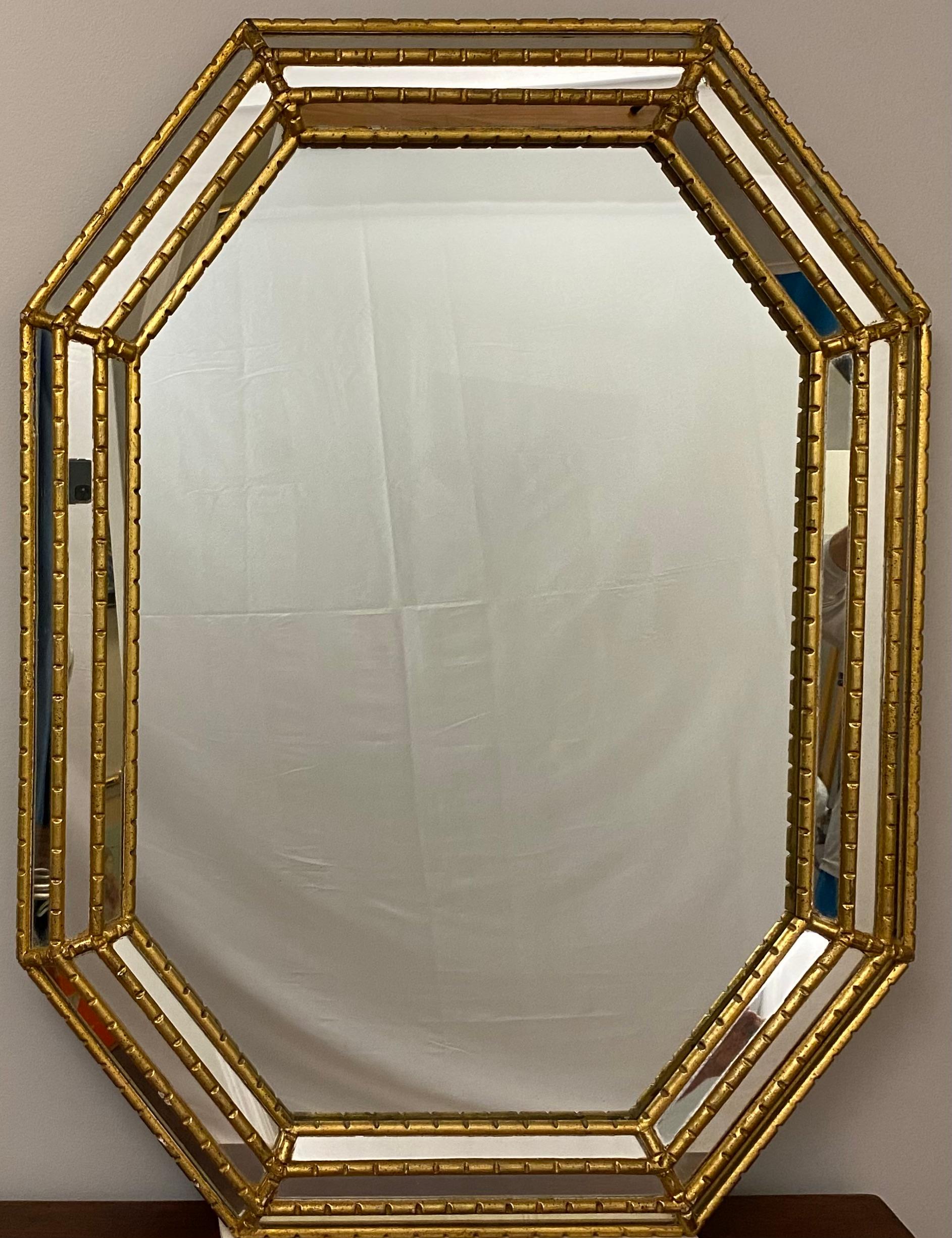 American LaBarge Hollywood Regency Style Gilt Wood Mirror For Sale