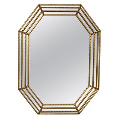 LaBarge Hollywood Regency Style Giltwood Mirror, Octagonal