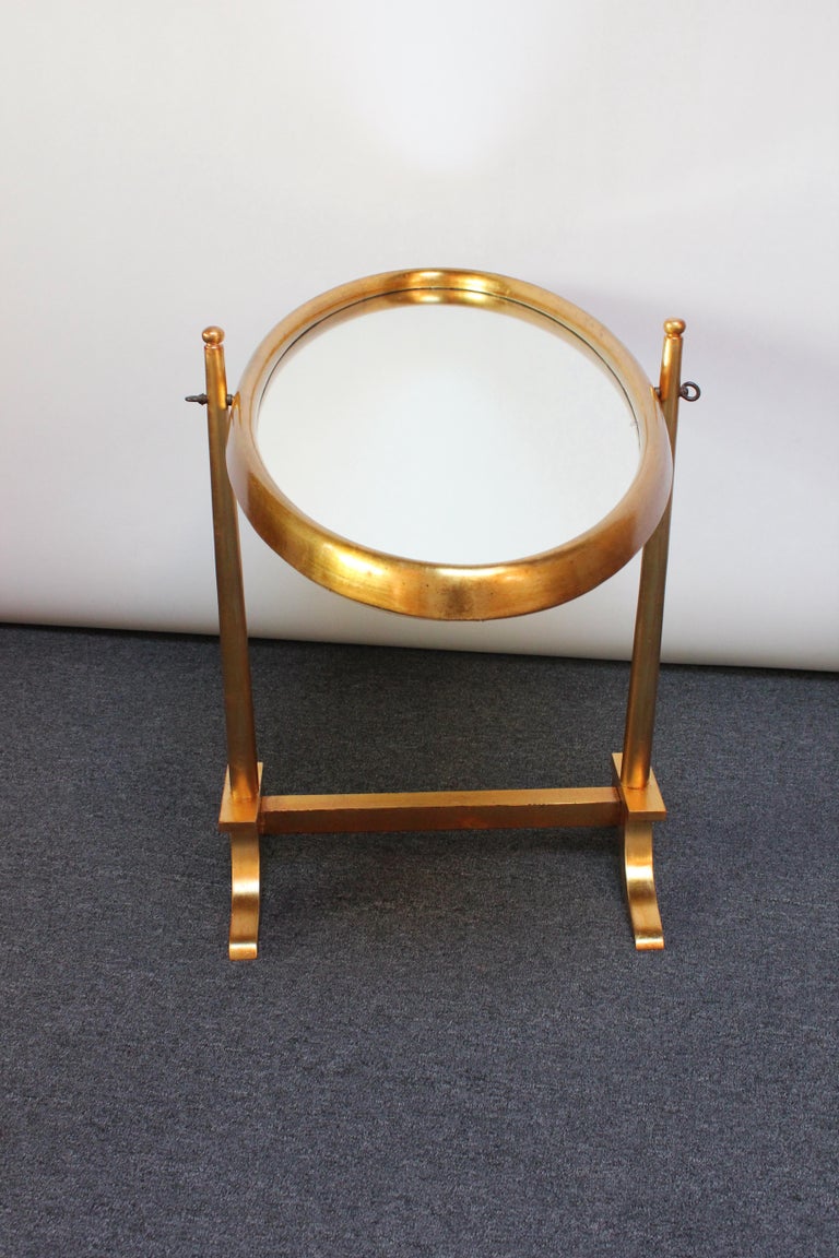 Labarge Hollywood RegencyStyle Giltwood Oval Cheval Floor Mirror For