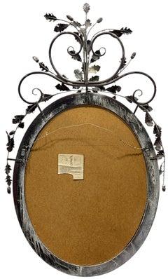 LaBarge Italian Giltwood & Painted Tole Mirror With Acorn & Leaf Metal Foliate