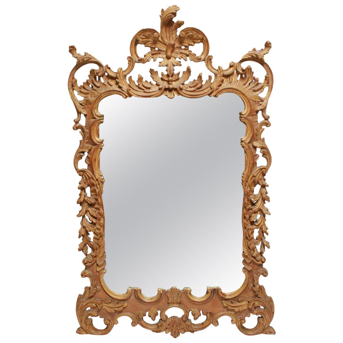 Labarge Italian Hollywood Regency Rococo Style Giltwood Wall Mirror