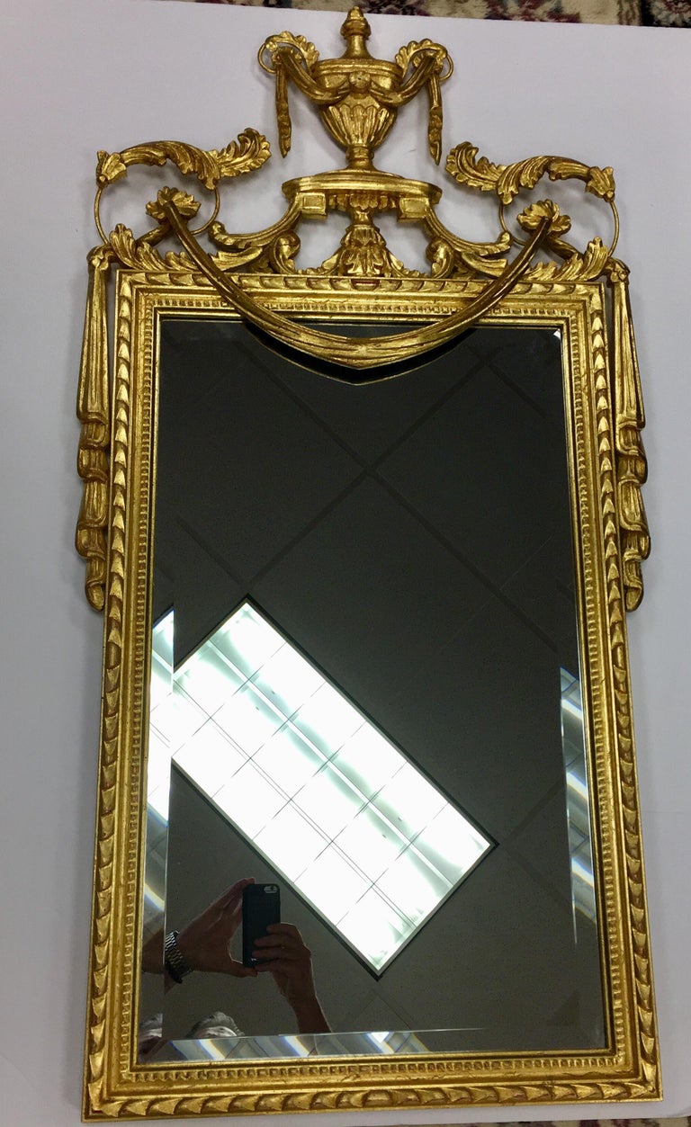 LaBarge La Barge Hollywood Regency Gold Leaf Gilt Mirror Made in Italy