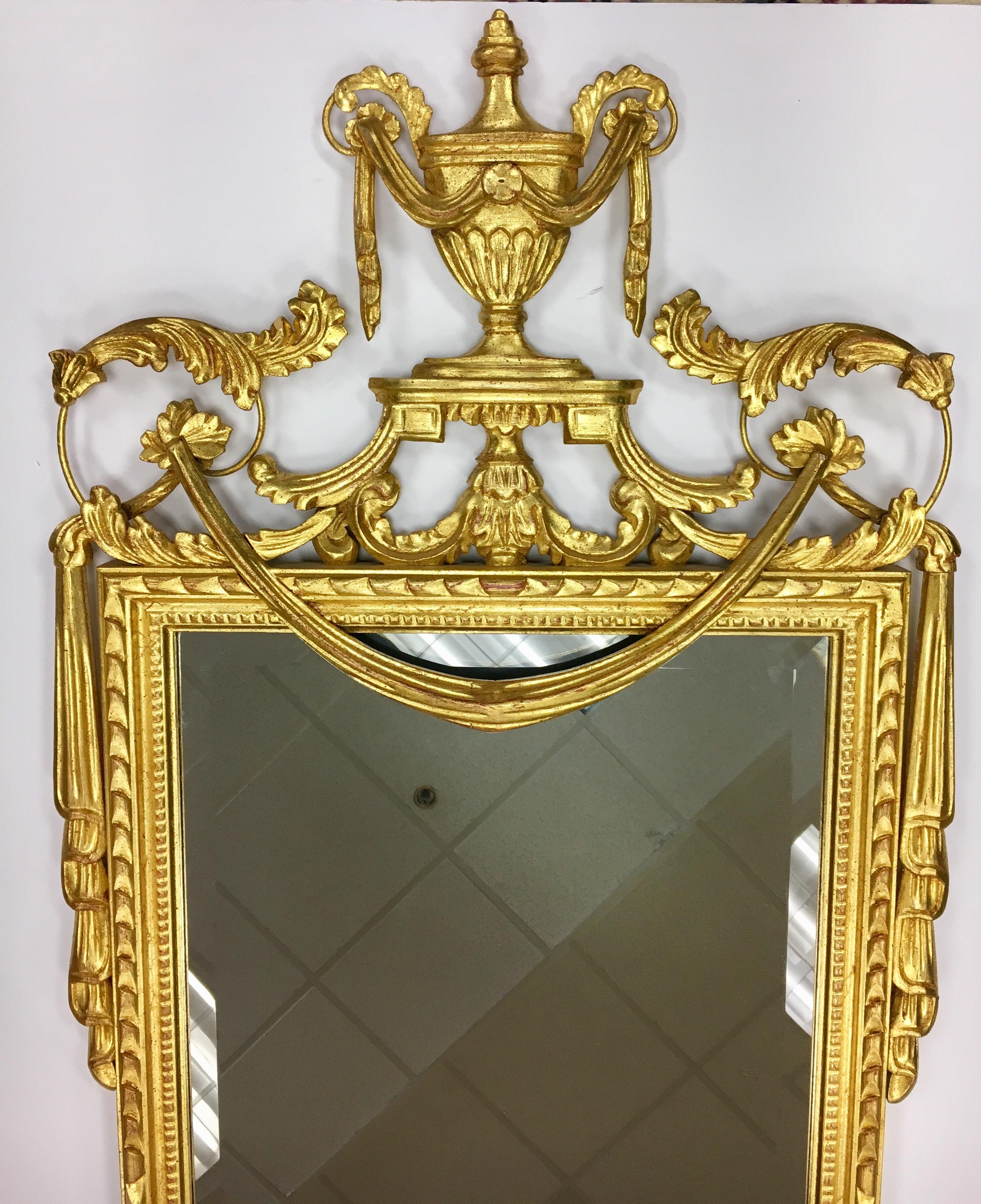 Italian LaBarge La Barge Hollywood Regency Gold Leaf Gilt Mirror Made in Italy