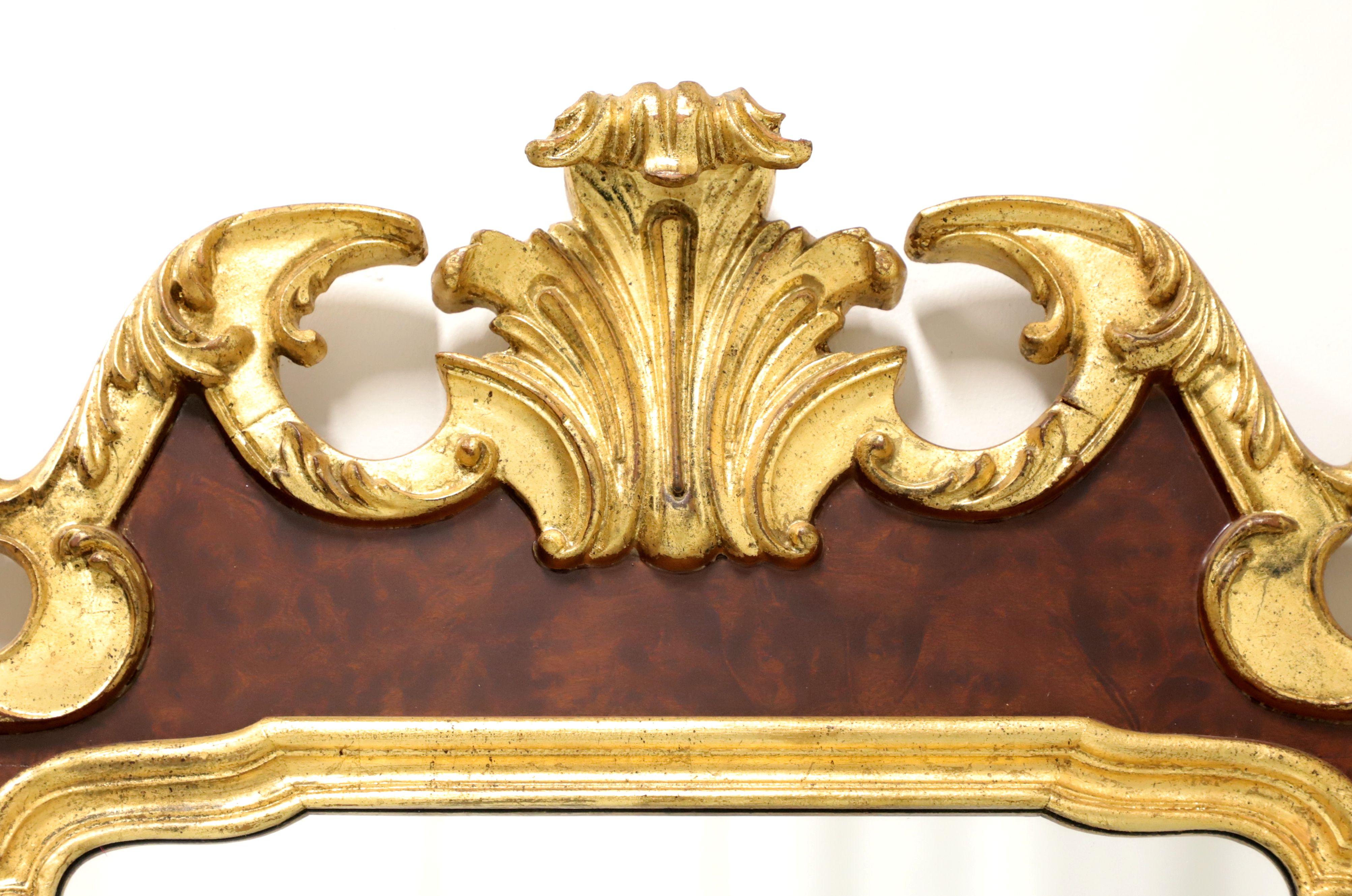 Italian LABARGE Mahogany Gold Gilt French Provincial Style Wall Mirror For Sale