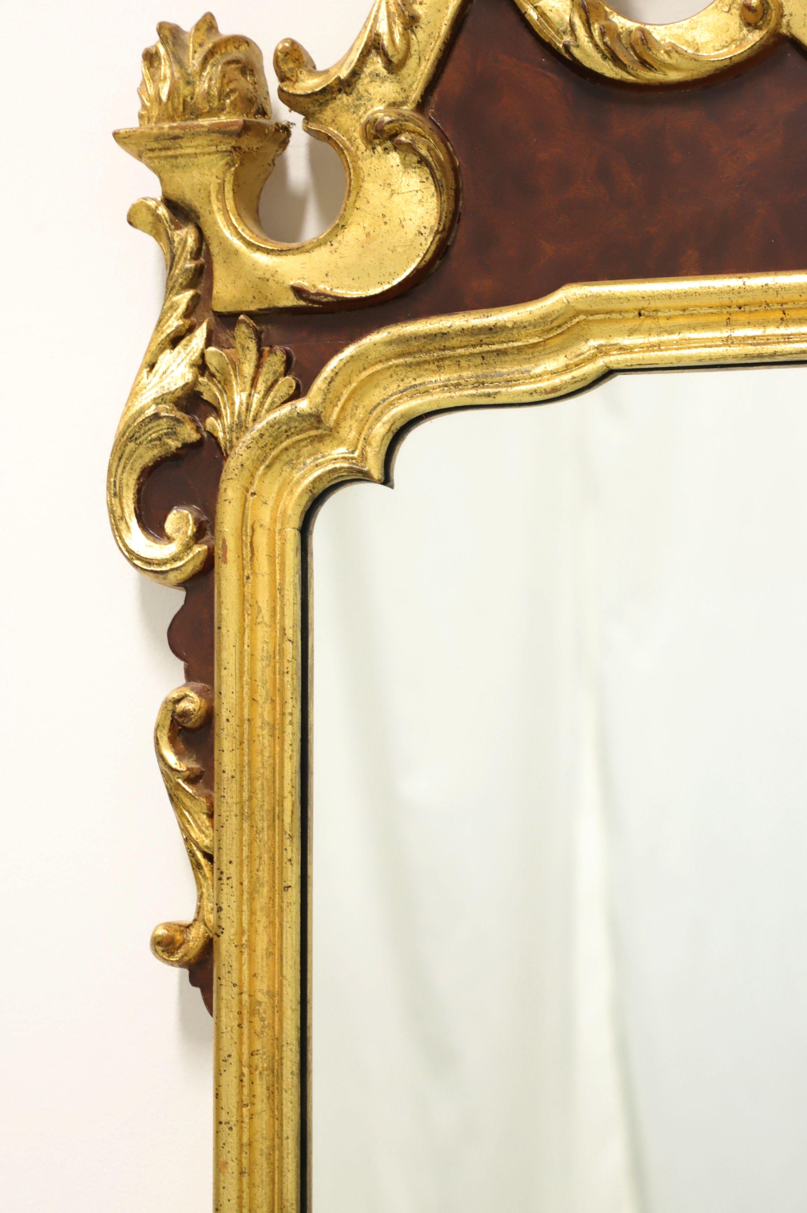 LABARGE Mahogany Gold Gilt French Provincial Style Wall Mirror In Good Condition For Sale In Charlotte, NC
