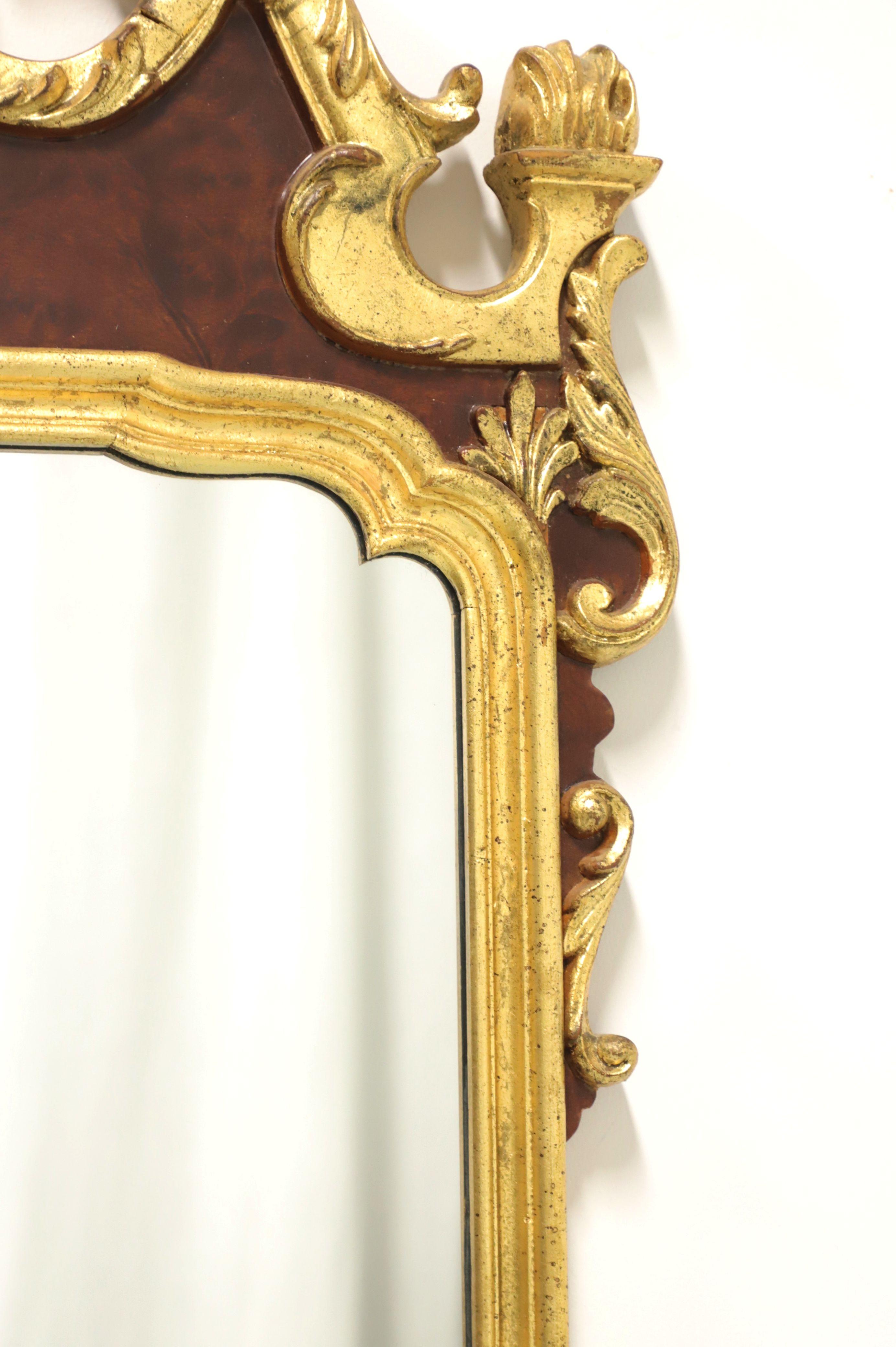 20th Century LABARGE Mahogany Gold Gilt French Provincial Style Wall Mirror For Sale