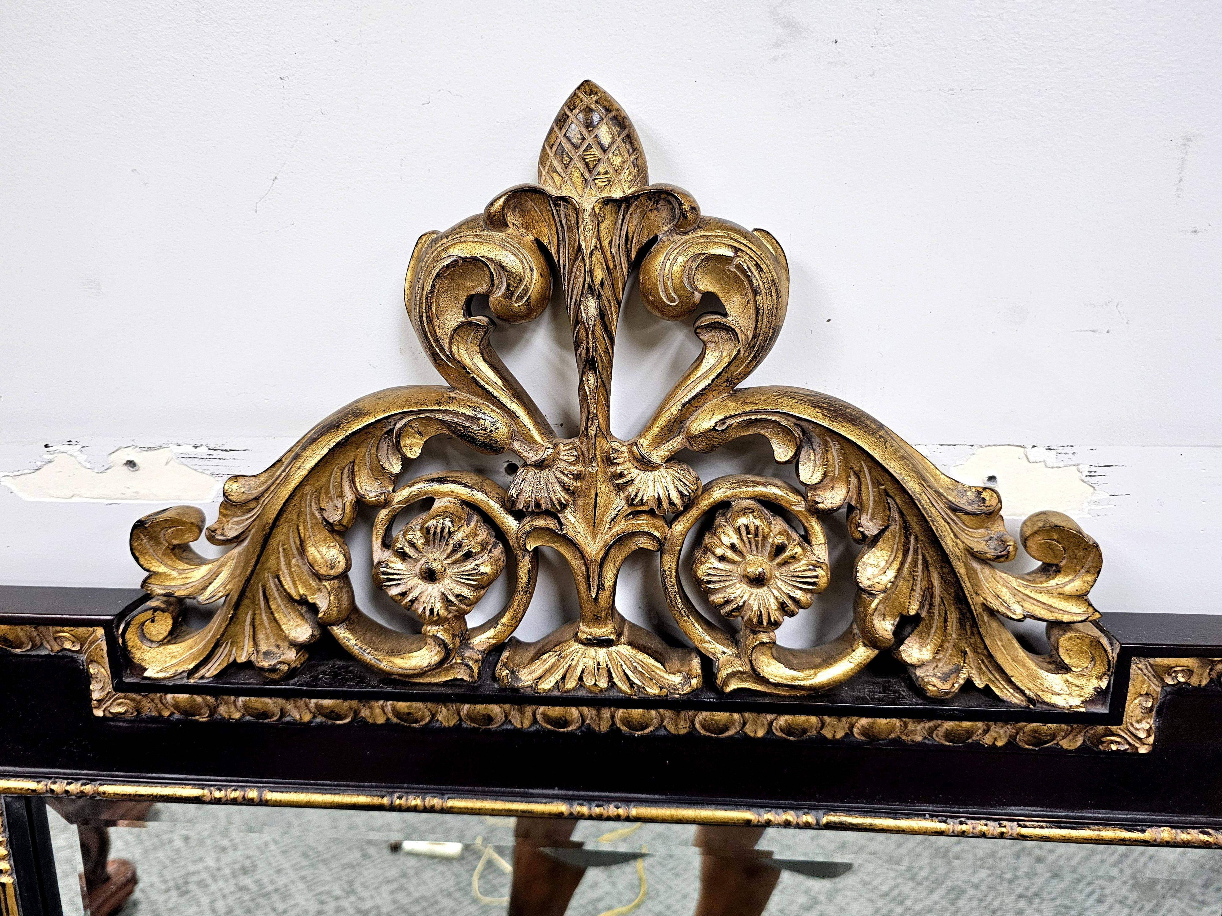 Labarge Miroir de style Napoléon III Patial doré et ébonisé Bon état - En vente à Germantown, MD