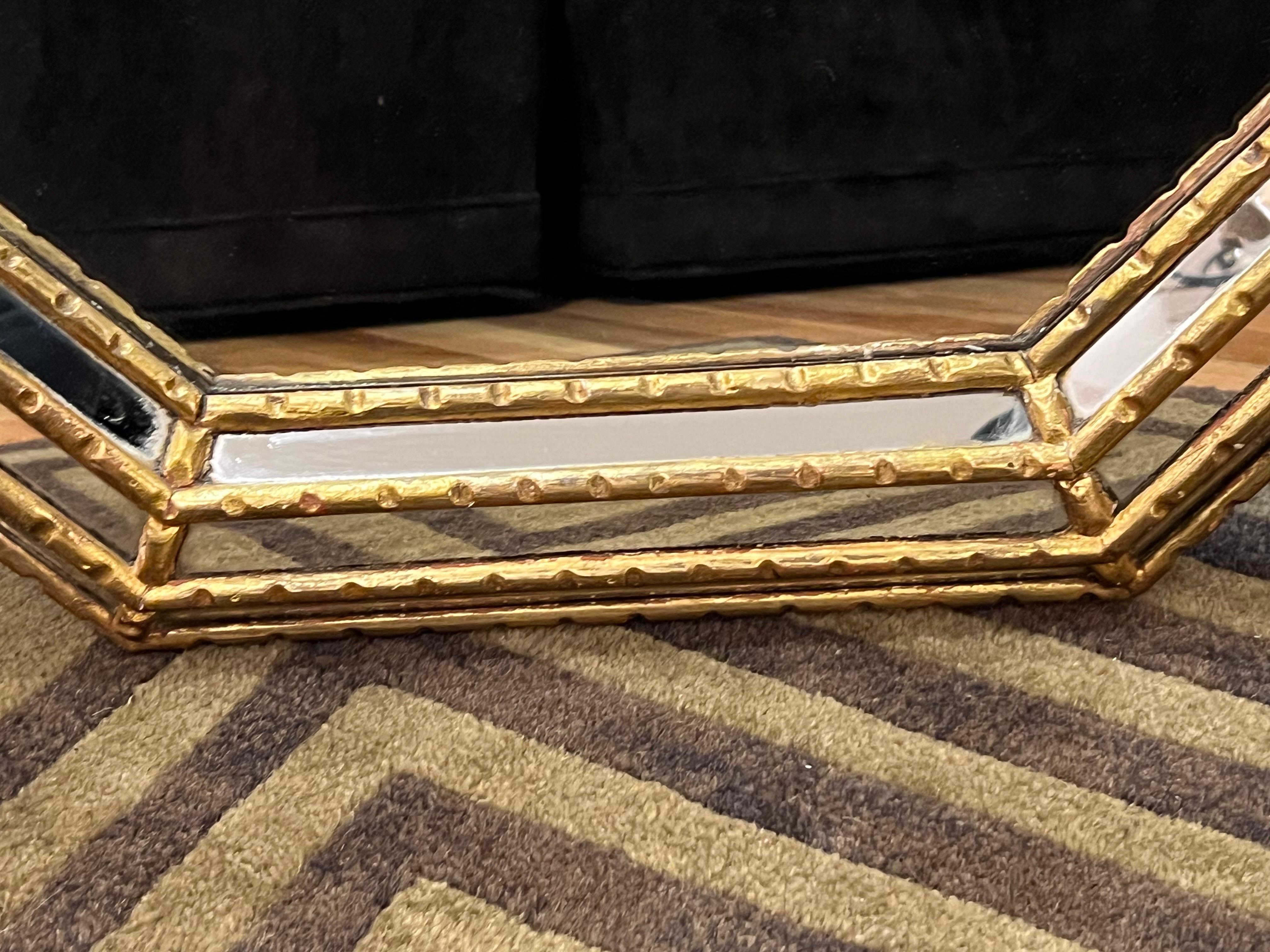 LaBarge Octagonal Gilt Mirror en venta 5