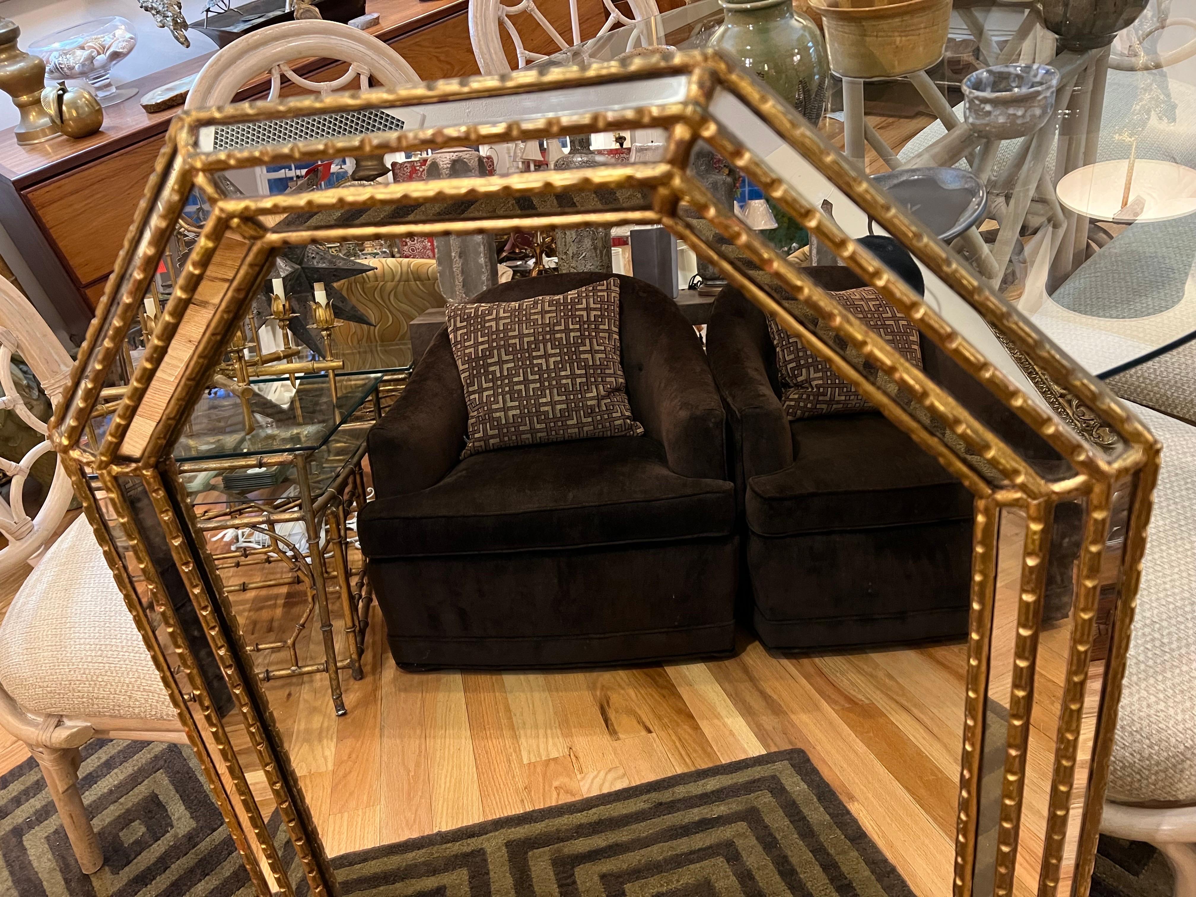 LaBarge Octagonal Gilt Mirror en venta 1