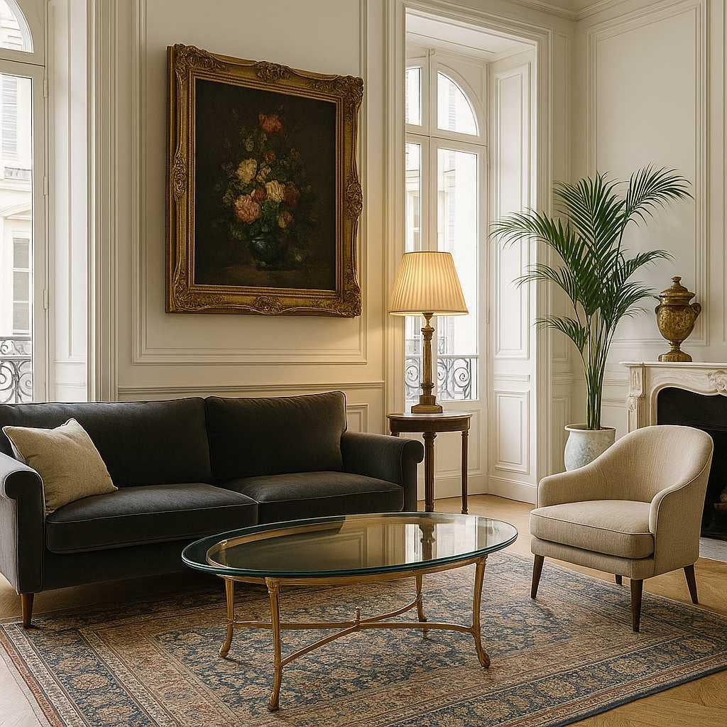 Labarge, Oval Brass Base Coffee Table, Glass Top, USA, c. 1970s For Sale 5