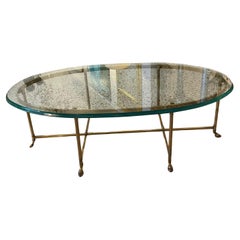 LaBarge Oval Brass Cocktail Table
