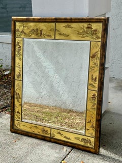 LaBarge Painted Chinoiserie Customized Faux Bamboo Frame Mirror