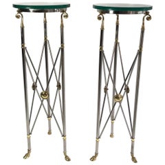 Labarge Pair of Hollywood Regency Tall Gueridon Pedestals