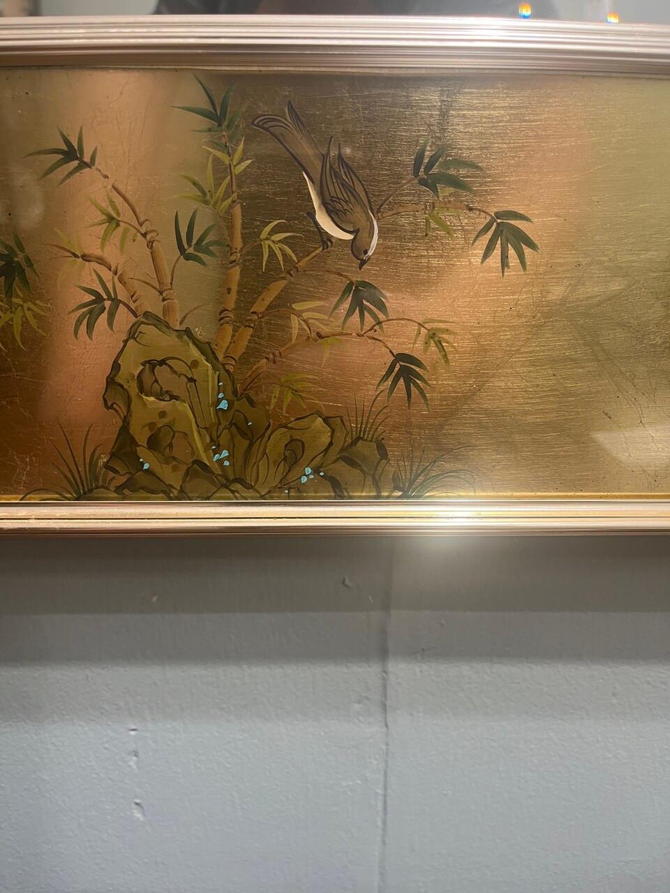 LaBarge Reverse Painted Chinoiserie Mirror 1