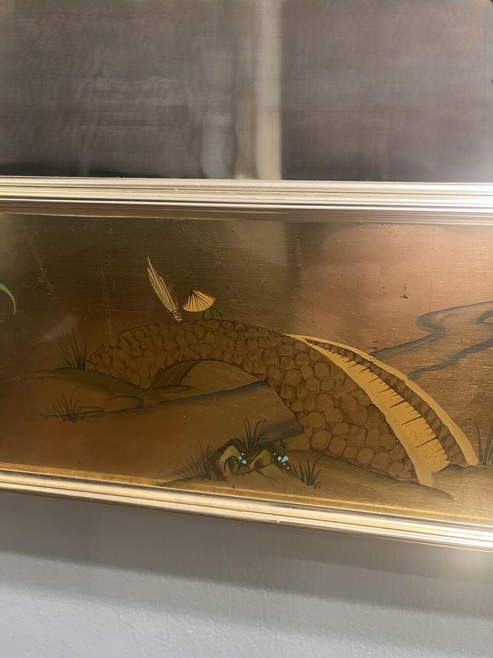 LaBarge Reverse Painted Chinoiserie Mirror 2