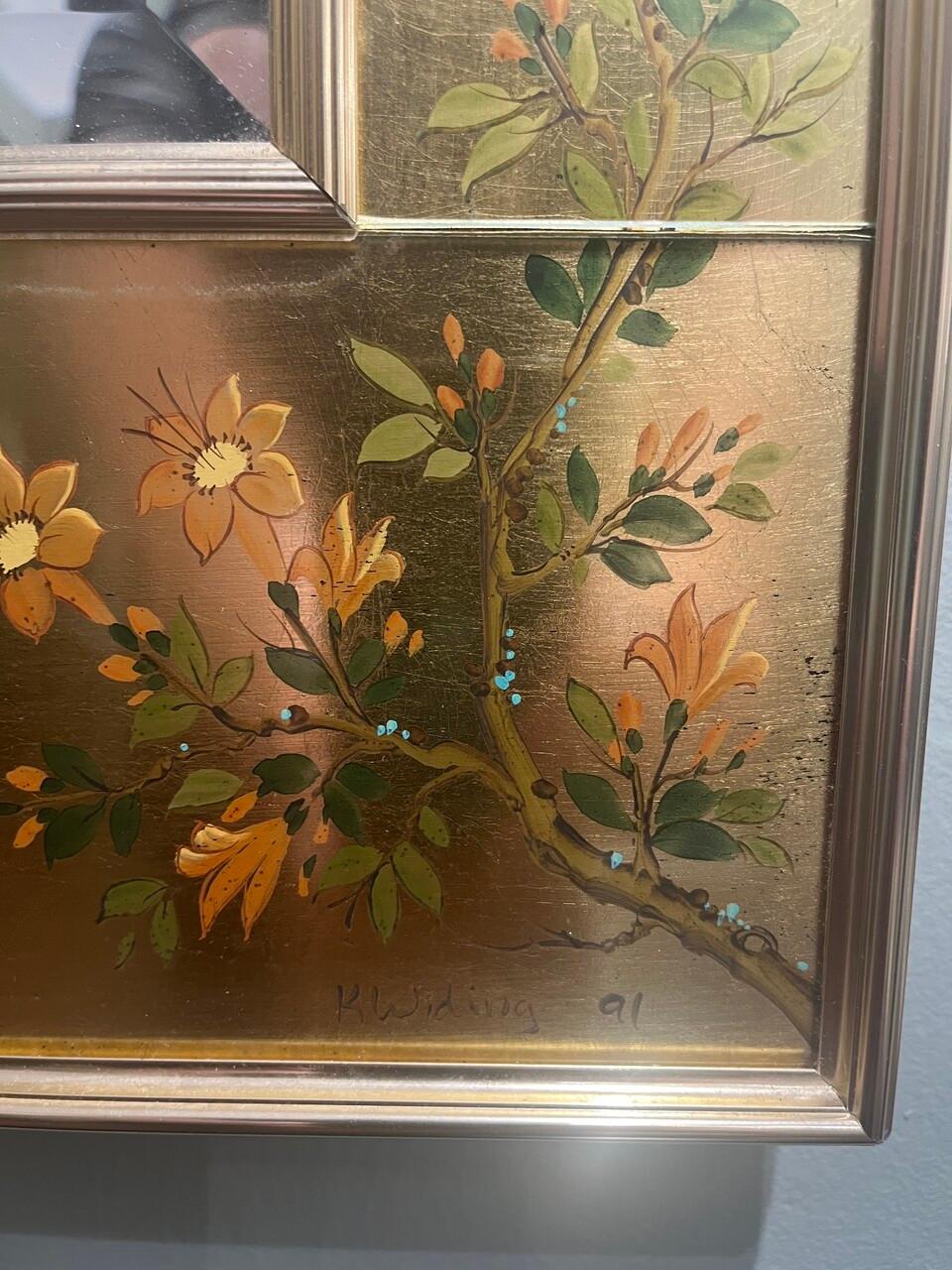 LaBarge Reverse Painted Chinoiserie Mirror 3